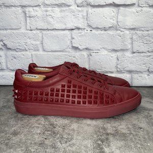 Steve Madden Atticus 'Red' Men's Leather Shoes Size 13 Lace Up Studded Sneakers